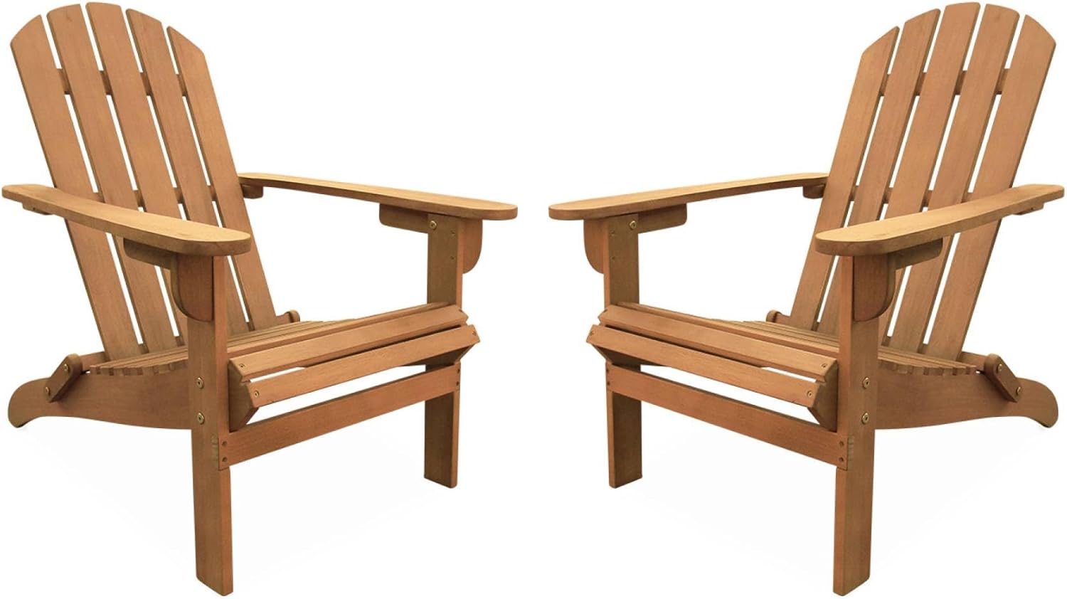 Alice's Garden Salamanca lot de 2 fauteuils jardin marron - Adirondack en bois eucalyptus - chaises terrasse plage style rétro - assises extérieures poids 21 kg-Nestuphut