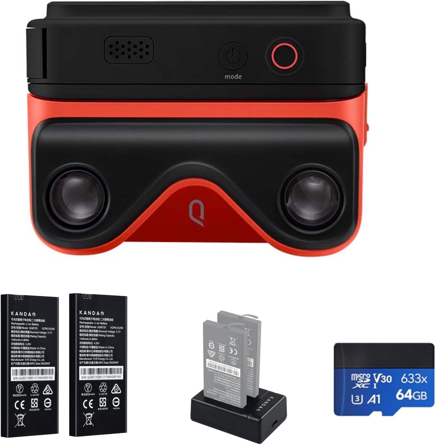 Caméra KanDao QooCam Ego 3D - vidéo 4K 60 fps - visionneuse intégrée - affichage stéréoscopique - WiFi - kit noir-Nestuphut