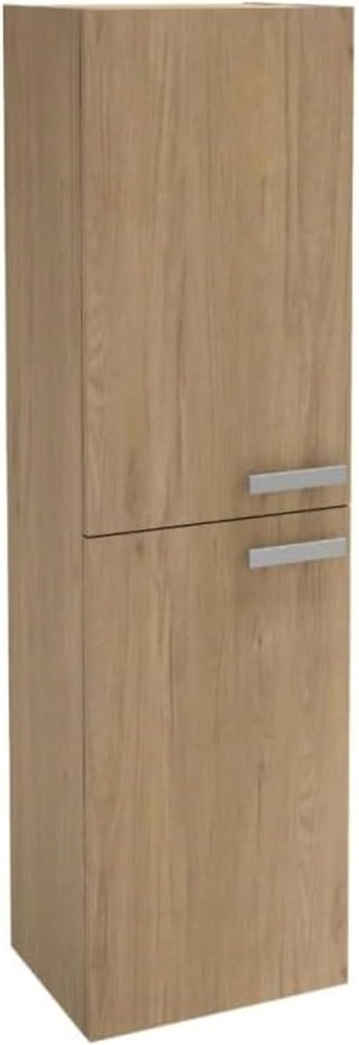 Jacob Delafon OLA UP meuble colonne salle de bain chêne Colorado - 40 x 32 x 140 cm grande capacité - porte réversible poignées métal - bois céramique montage au sol-Nestuphut