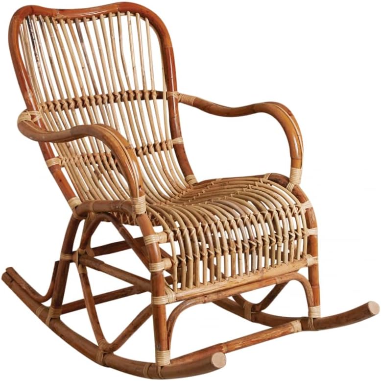 Rocking chair AUBRY GASPARD rotin naturel Paya jardin terrasse interieur exterieur livré monte-Nestuphut
