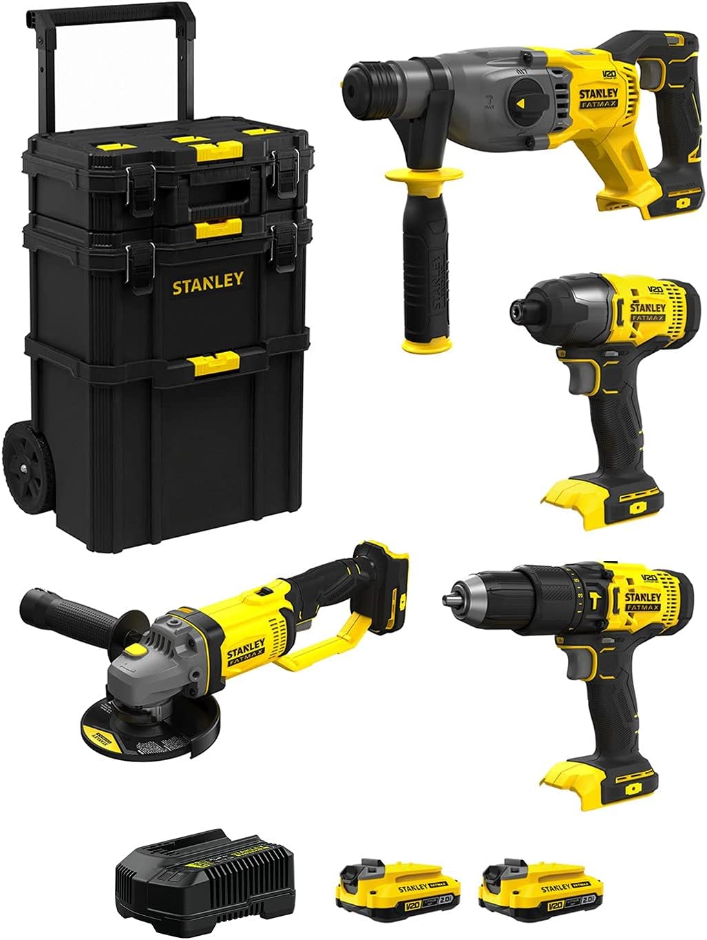 Kit Stanley FatMax SVK400 18 V - perforateur mini meuleuse perceuse percussion visseuse à chocs-Nestuphut
