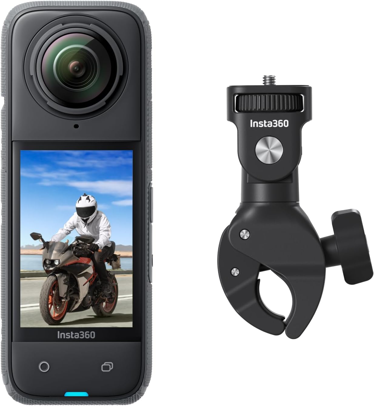 Insta360 X4 pack moto guidon - caméra d'action 360 étanche 8K grand angle 4K autonomie 135 minutes édition IA-Nestuphut