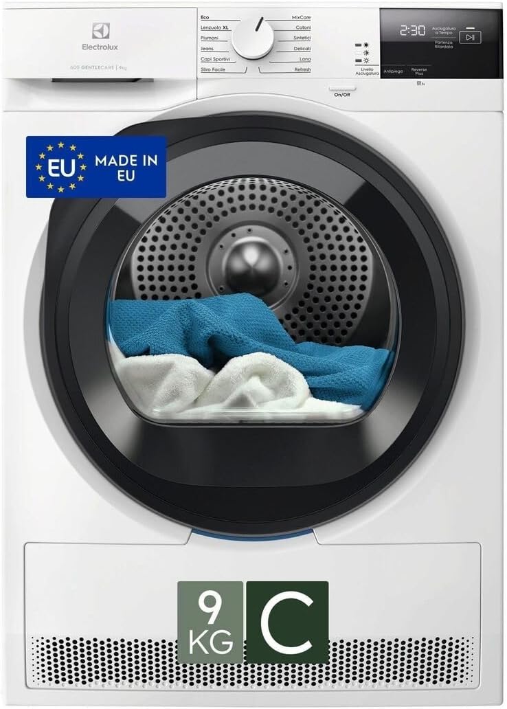Electrolux Seche Linge Pompe a Chaleur Serie 600 GentleCare 9Kg EW6H29C AutoMix SensiCare Anti Pli Filtre EcoFlow 12 Programmes - Sechage Doux Efficace Haute Performance-Nestuphut