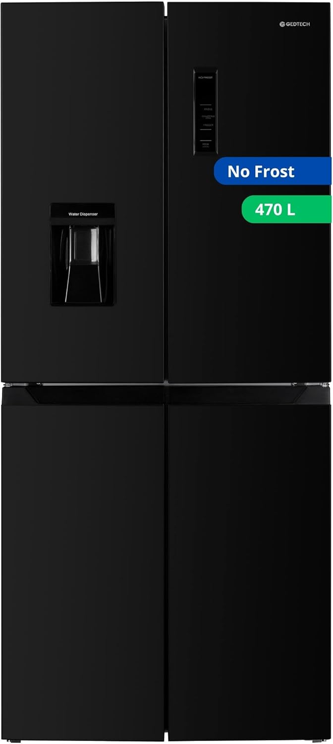 GEDTECH Réfrigérateur Multi Portes GMP470BL 470L Noir No Frost Distributeur Eau Glace Pose Libre Grande Capacité-Nestuphut