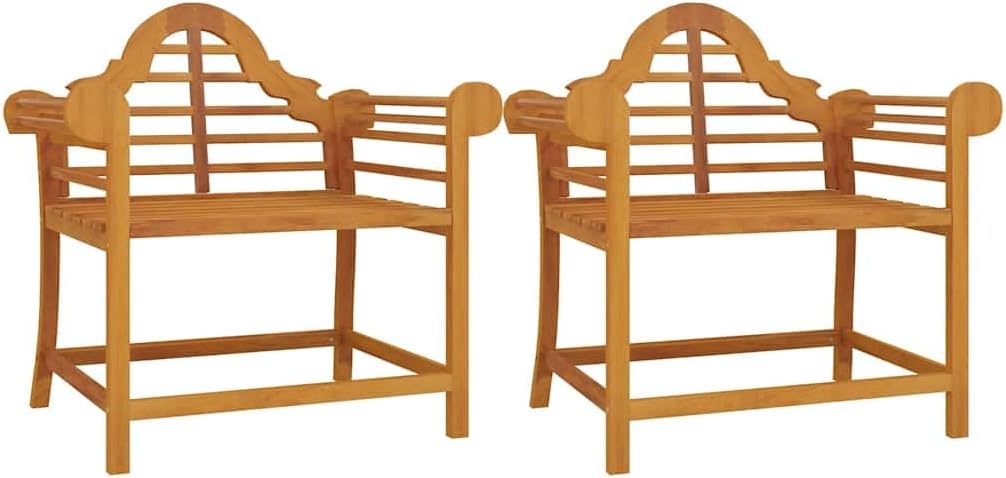 Chaises de jardin vidaXL lot de 2 fauteuils en bois de teck massif avec accoudoirs terrasse patio exterieur-Nestuphut