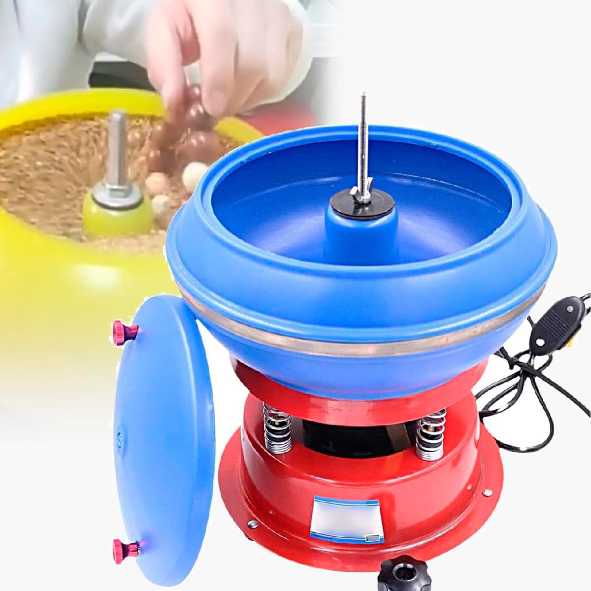 XUXIAO Polisseuse électrique à tambour - Rectifieuse vibrante pour bijoux et machine de polissage-Nestuphut