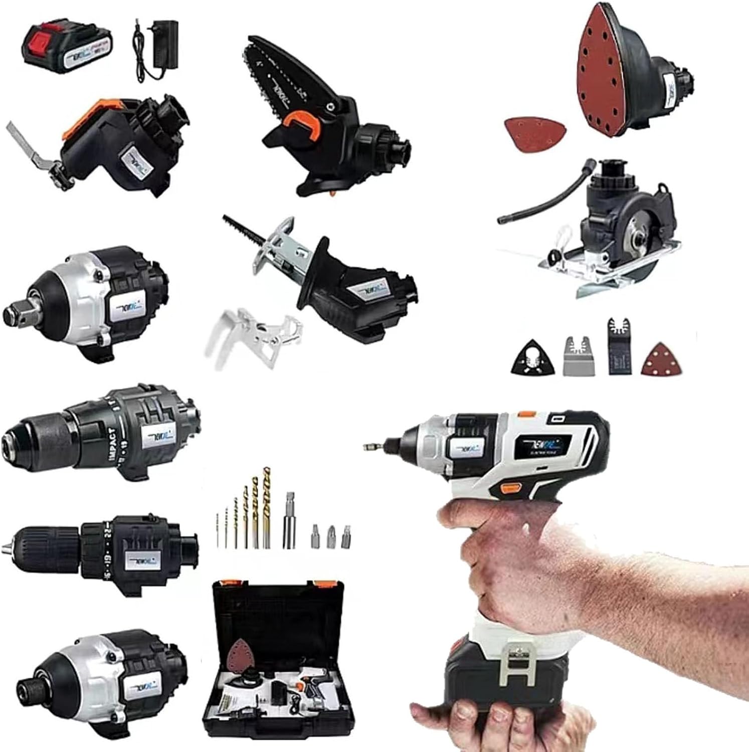 Kit combiné SACLMD sans balais - perceuse sans fil scie à guichet avec 2 batteries-Nestuphut