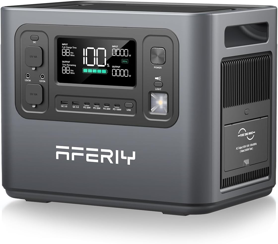 Générateur électrique portable AFERIY 2400 W - 2048 Wh batterie LFP avec UPS et charge rapide-Nestuphut
