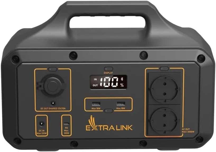 EXTRALINK EPS S500S power station - Générateur solaire portable 510 Wh 800 W avec USB C et écran LED-Nestuphut