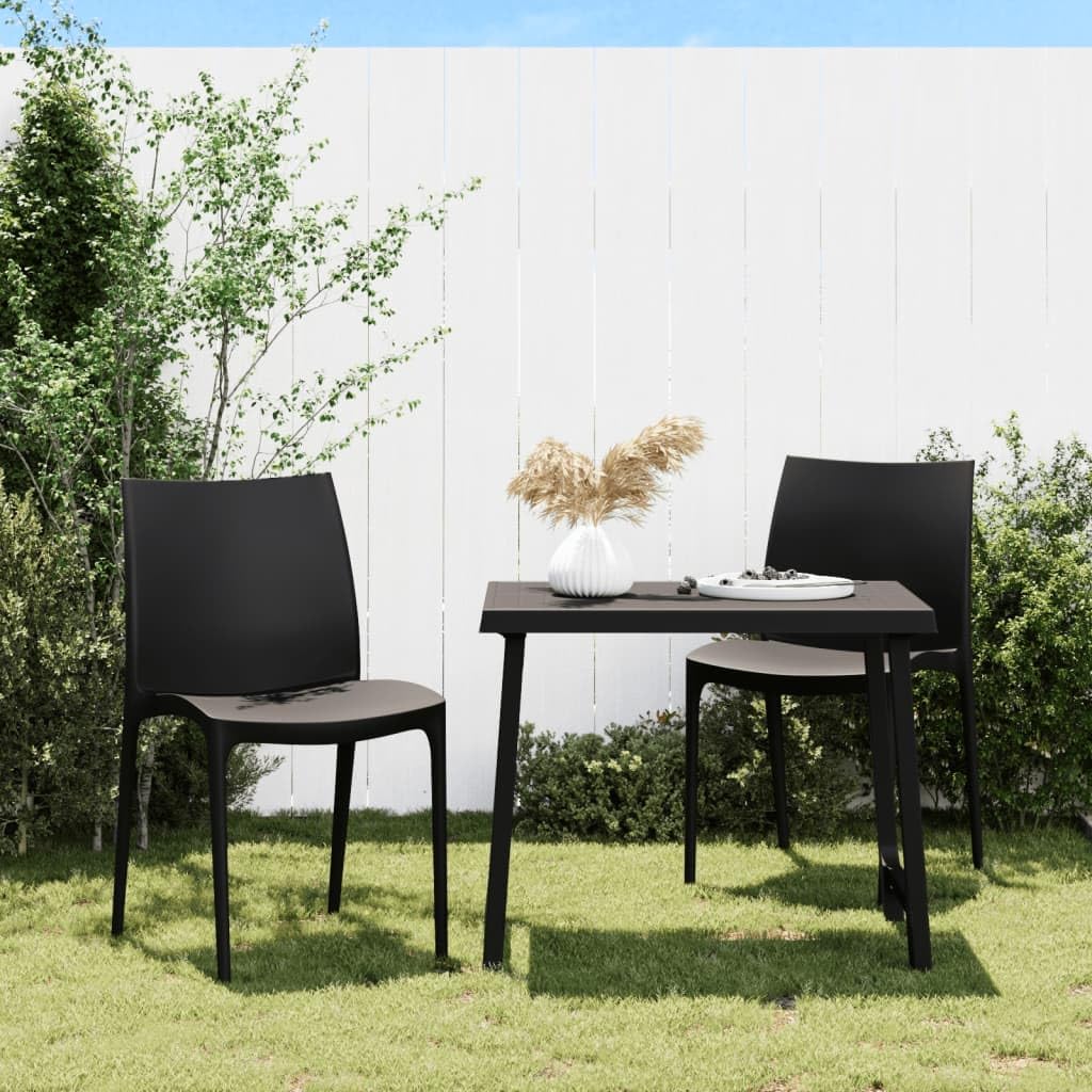 Sufrk - Lot de 2 chaises de jardin anthracite - Polypropylène 50 cm par 46 cm par 80 cm sans assemblage-Nestuphut