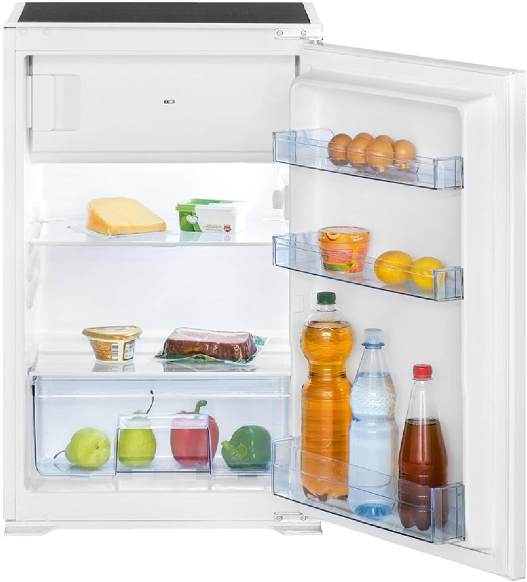 Bomann KSE7810 réfrigérateur congélateur encastrable blanc - 118 L avec réfrigérateur 104 L et congélateur 14 L - éclairage LED contrôle température - petits espaces-Nestuphut