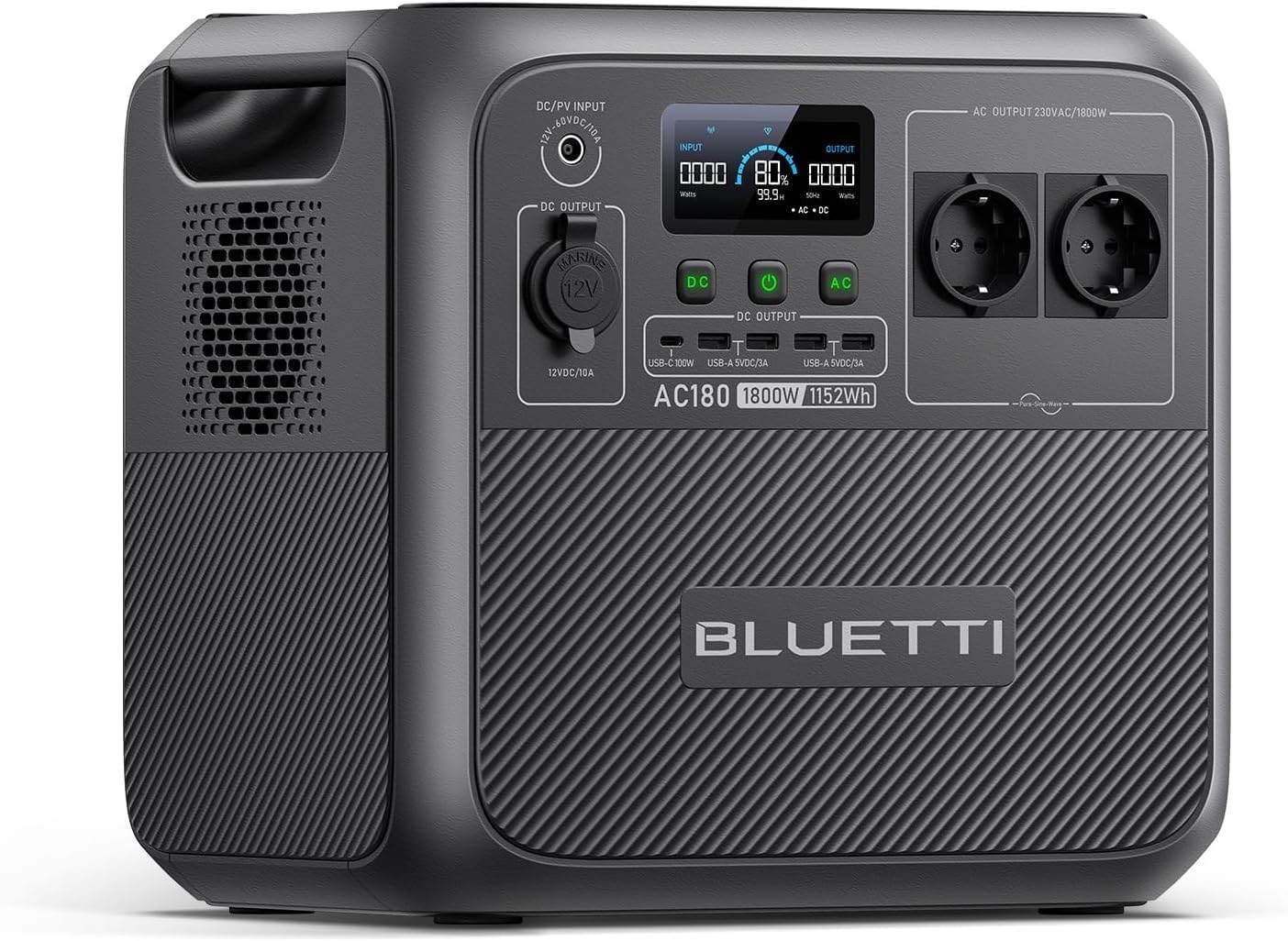 BLUETTI AC180 générateur électrique portable - Station énergie 1152 Wh LiFePO4 charge rapide camping secours-Nestuphut