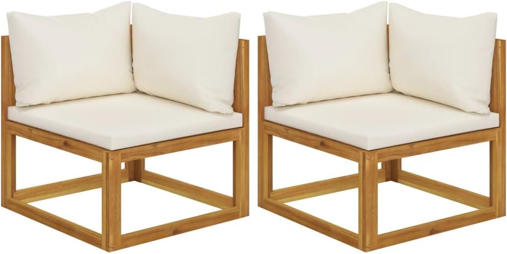 Canapes d angle sectionnels 2 pieces avec coussins blanc creme mobilier salon modulable exterieur-Nestuphut
