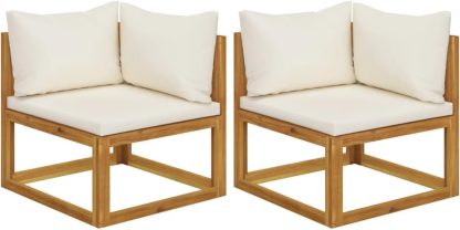 Canapes d angle sectionnels 2 pieces avec coussins blanc creme mobilier salon modulable exterieur-Nestuphut