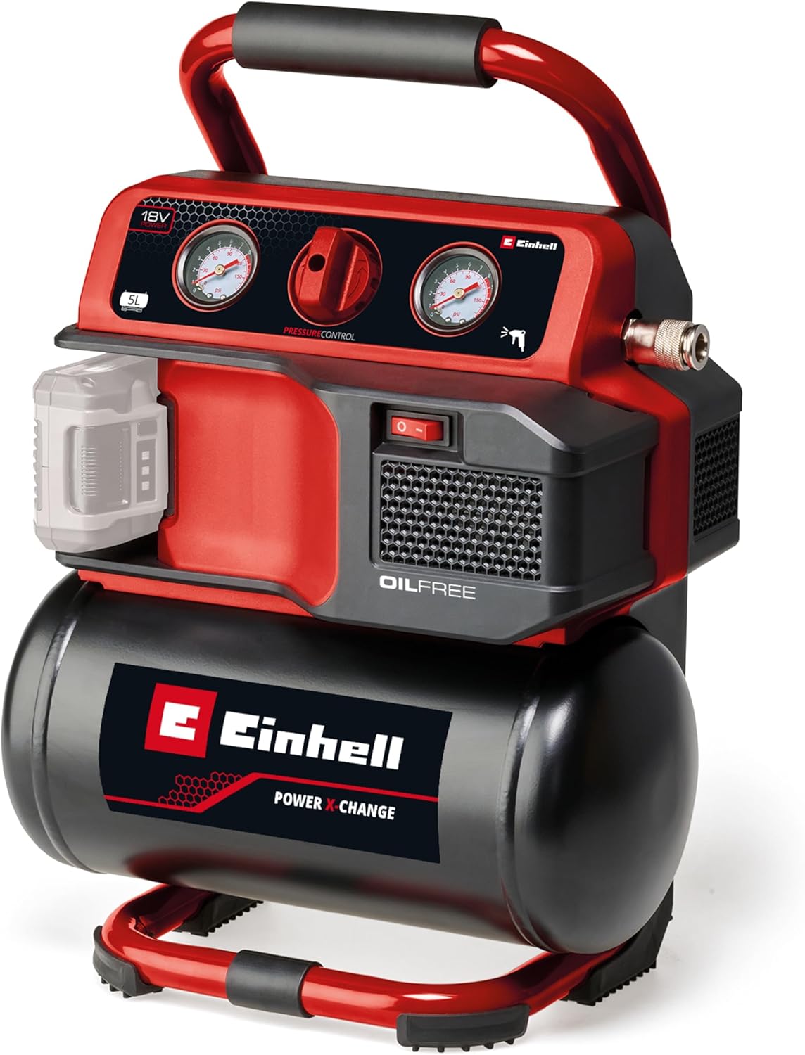Compresseur sans fil Einhell TE-AC 18 75 Li OF Solo 18 V 8 bar 5 L Power X Change sans batterie avec 2 manomètres-Nestuphut