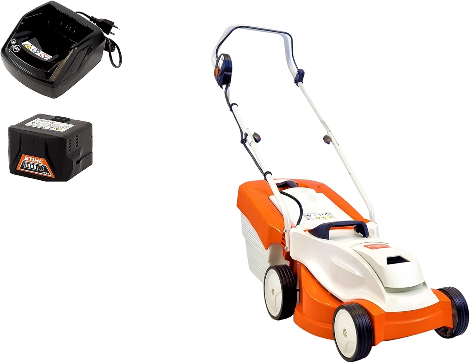 Stihl RMA 235 Set tondeuse à gazon sans fil - Batterie AK20 chargeur AL101 coupe 33 cm noir orange blanc-Nestuphut