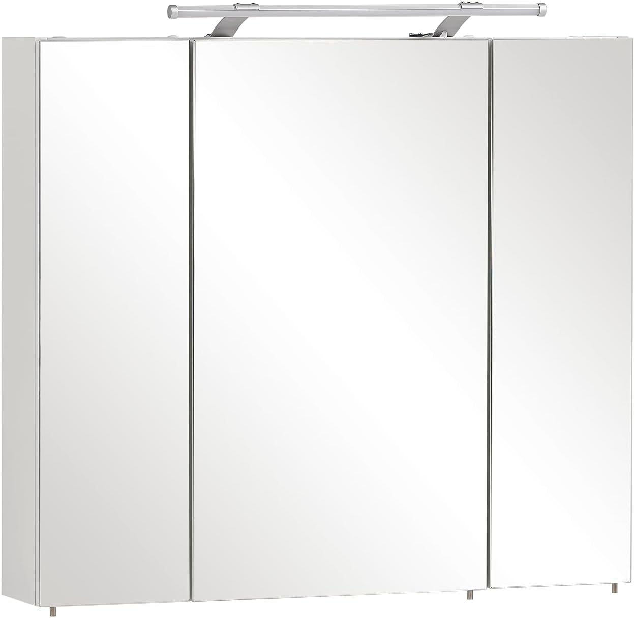 Schildmeyer 125353 armoire toilette miroir blanche - 80 x 16 x 75 cm montage mural - bois avec étagère réglable - salle de bain 3 portes style moderne-Nestuphut