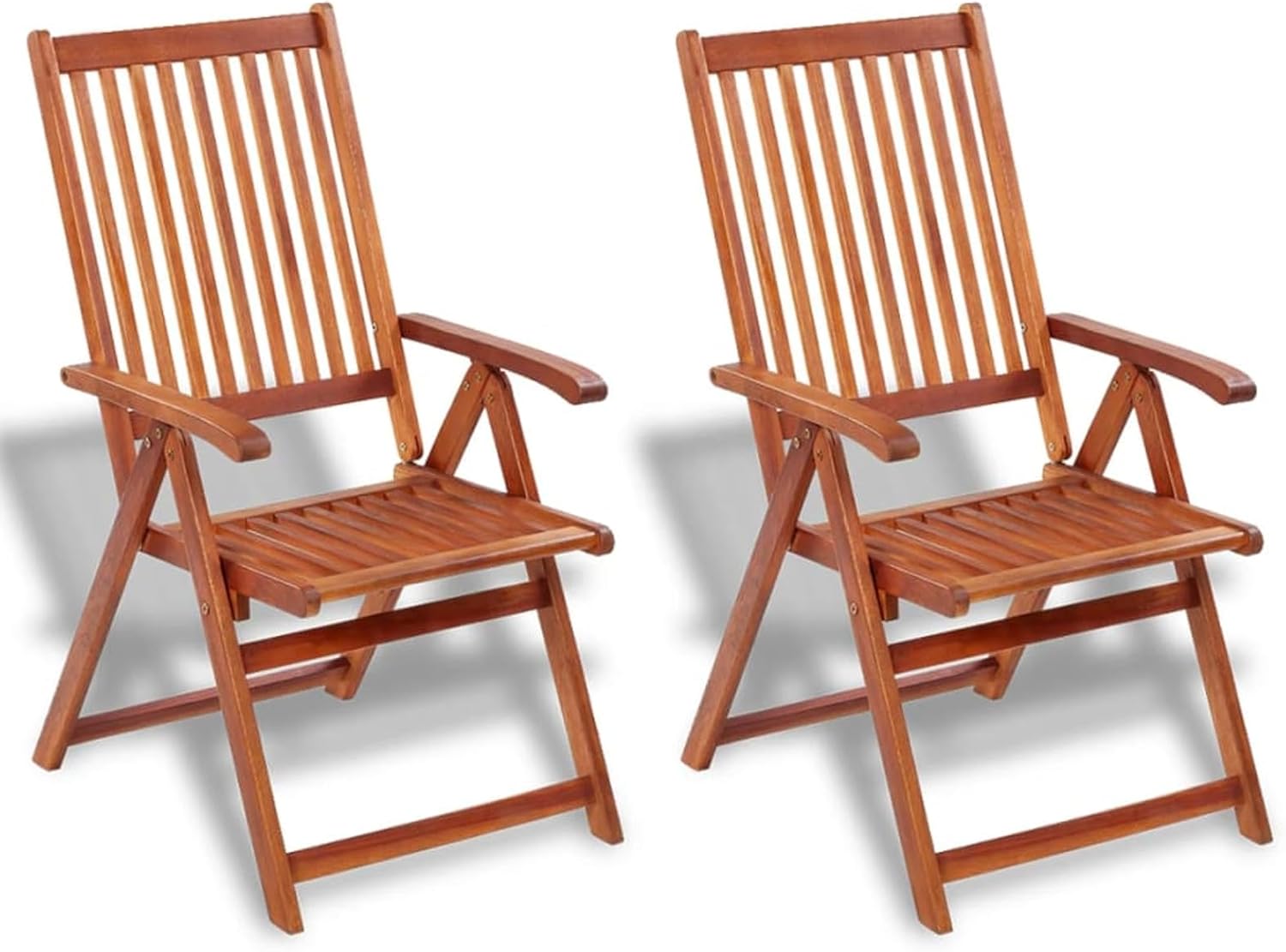 ZEYUAN - Lot de 2 chaises pliables de jardin en acacia brun - Bois solide pour table extérieure-Nestuphut