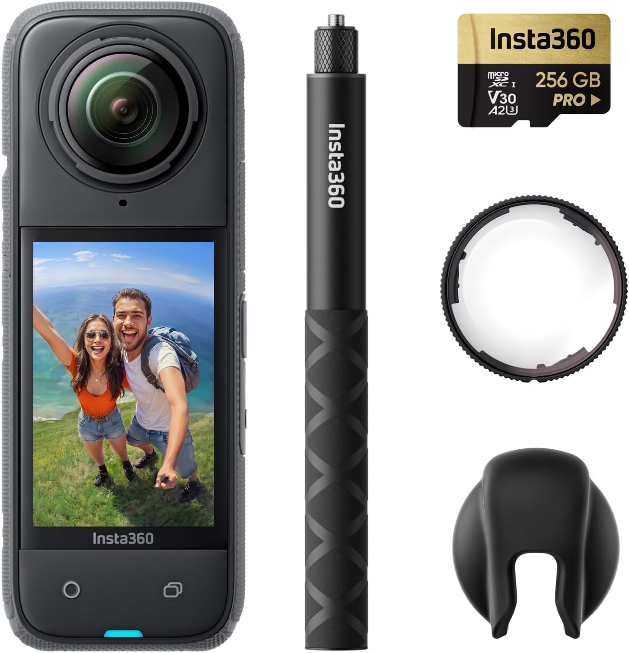 Caméra d'action Insta360 X4 Pack protège-objectifs Premium - 360 degrés 8K - grand angle 4K - perche invisible - étanche-Nestuphut