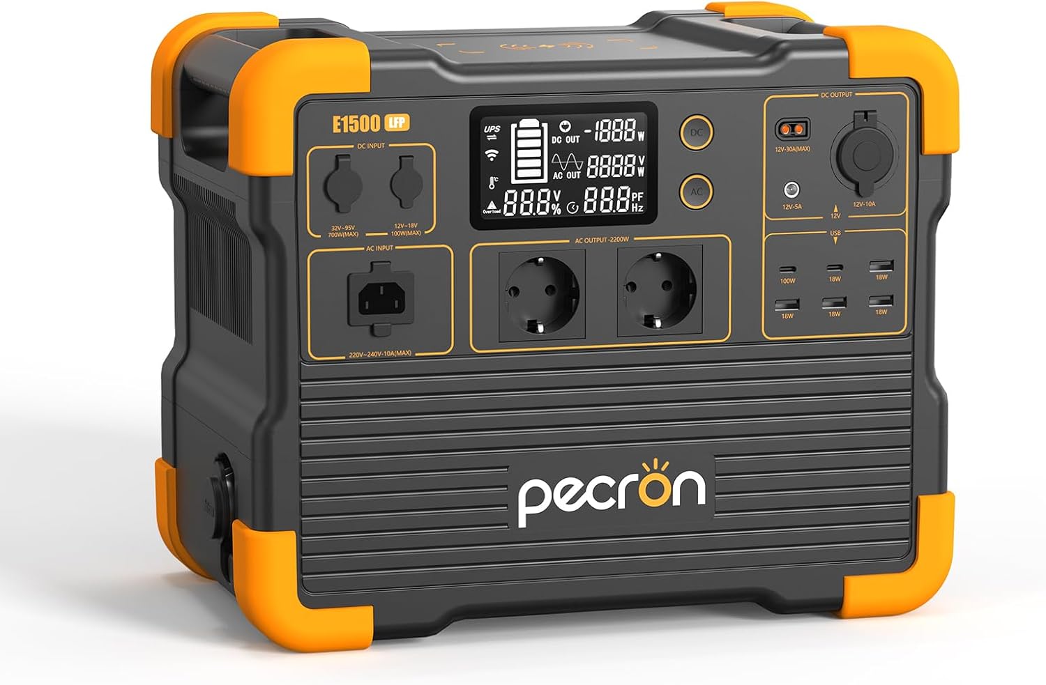 PECRON E1500LFP générateur solaire portable - Station électrique 1536 Wh extensible sortie 2400 W noire-Nestuphut