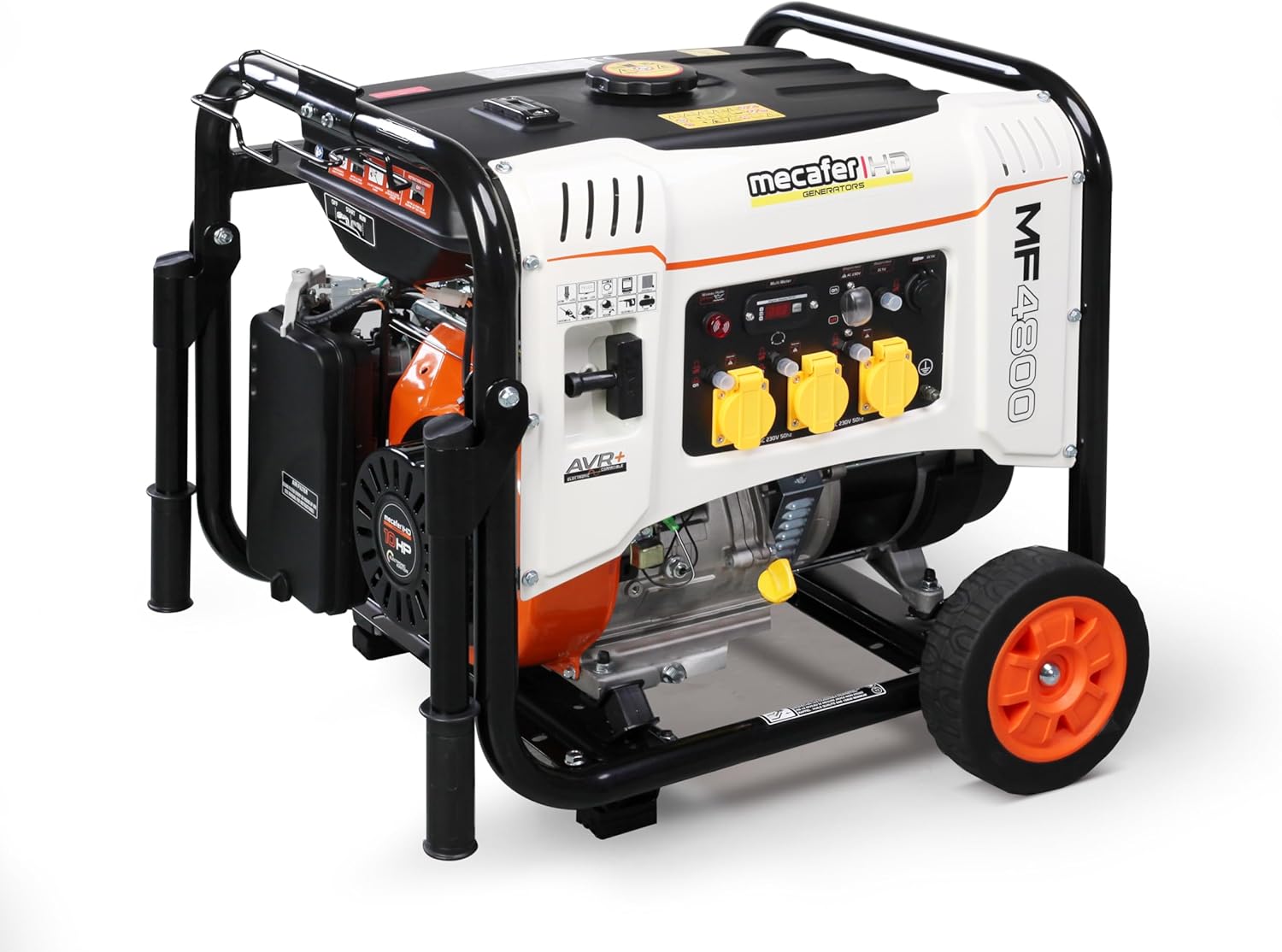 Groupe électrogène Mecafer MF 4800 HD - essence 4400 W 230 V blanc pour alimentation d appoint-Nestuphut