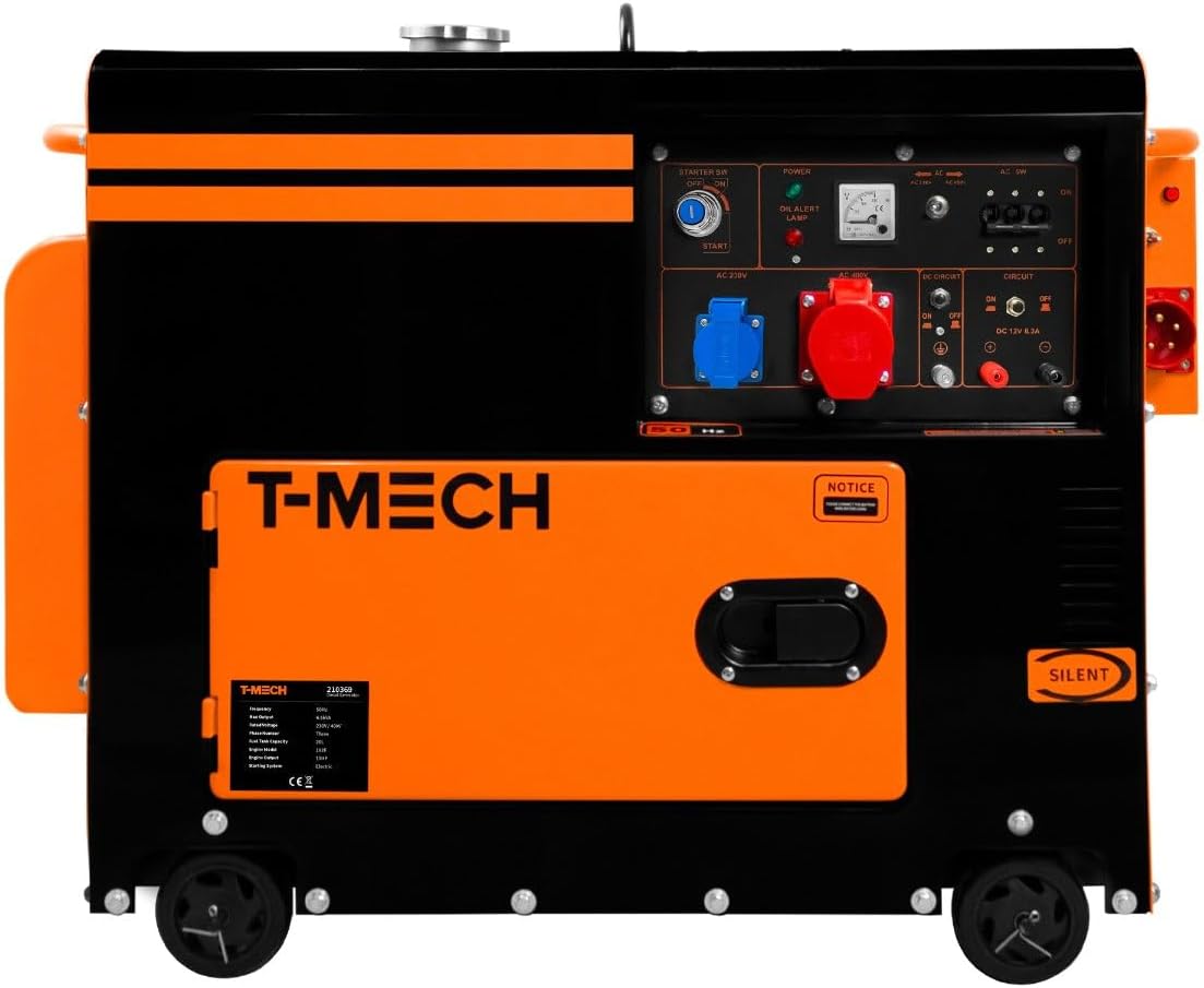 Générateur diesel silencieux triphasé - Groupe électrogène 400 V 6,5 kVA avec ATS et démarrage électrique-Nestuphut