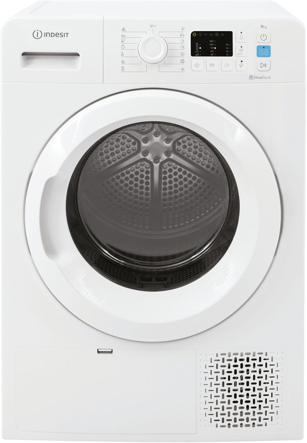 Indesit YTN M10 91 R EU sèche linge blanc - 9 kg pompe à chaleur classe A - Push and Go EasyCleaning Shoes Rack Fast45 - pose libre charge frontale-Nestuphut