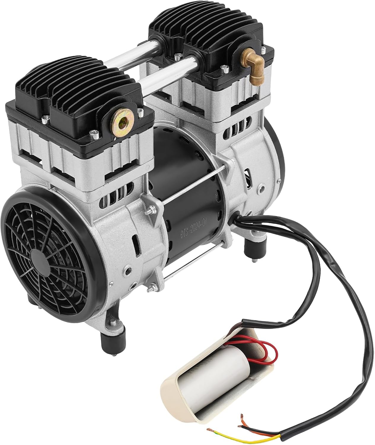 Tête de pompe compresseur d'air 1500 W 220 V moteur cuivre pur 1380 tr par min avec 2 silencieux pour maison usine et réparation automobile-Nestuphut