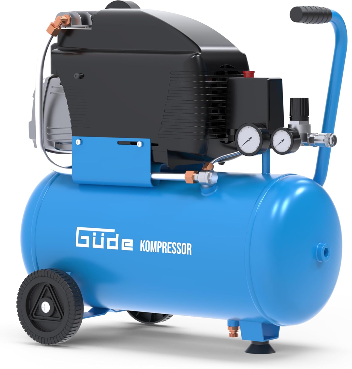 Compresseur Güde 231 10 24 lubrifié à l'huile 24 L 10 bar 1500 W 230 V avec réducteur de pression et 2 manomètres-Nestuphut