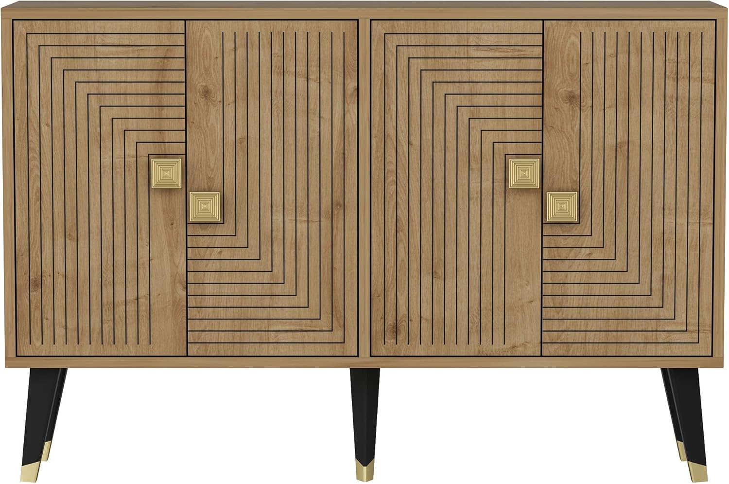 Buffet design salon Karat 120 cm chene saphir et or meuble rangement moderne luxe-Nestuphut