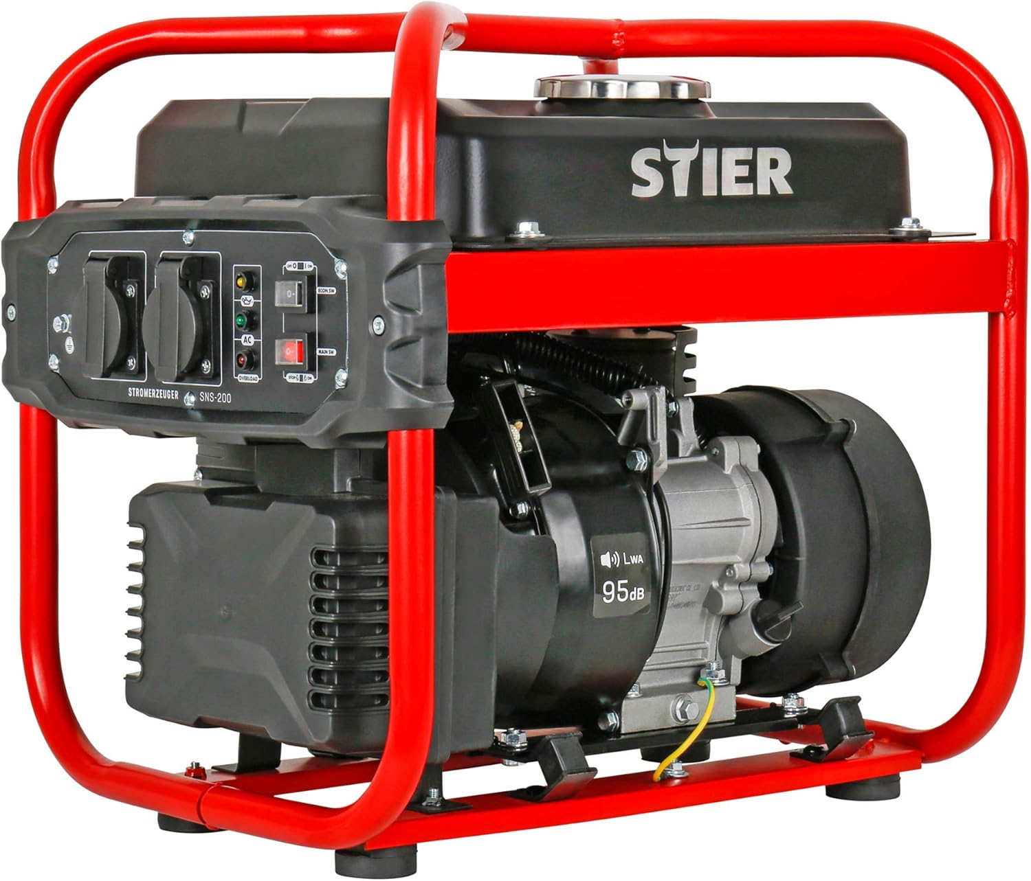 STIER SNS 200 groupe électrogène portable - Générateur essence 2 kW 230 V silencieux avec deux prises Schuko-Nestuphut
