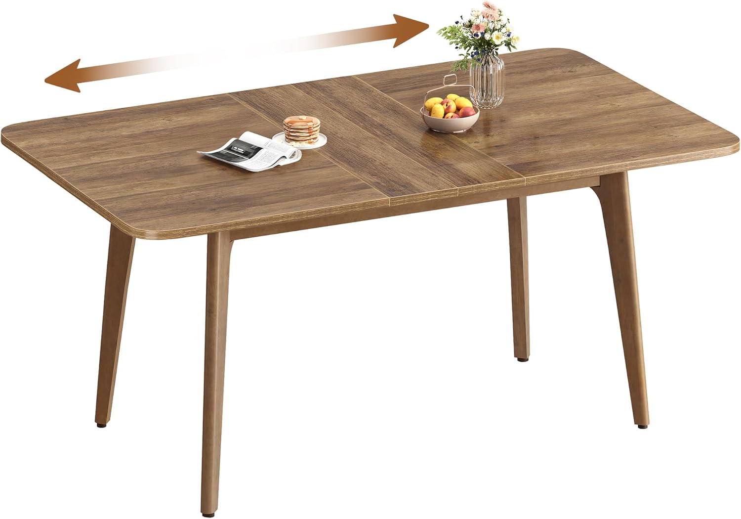 Table salle a manger VASAGLE extensible marron miel capacité 120 kg design épuré bureau espace travail-Nestuphut