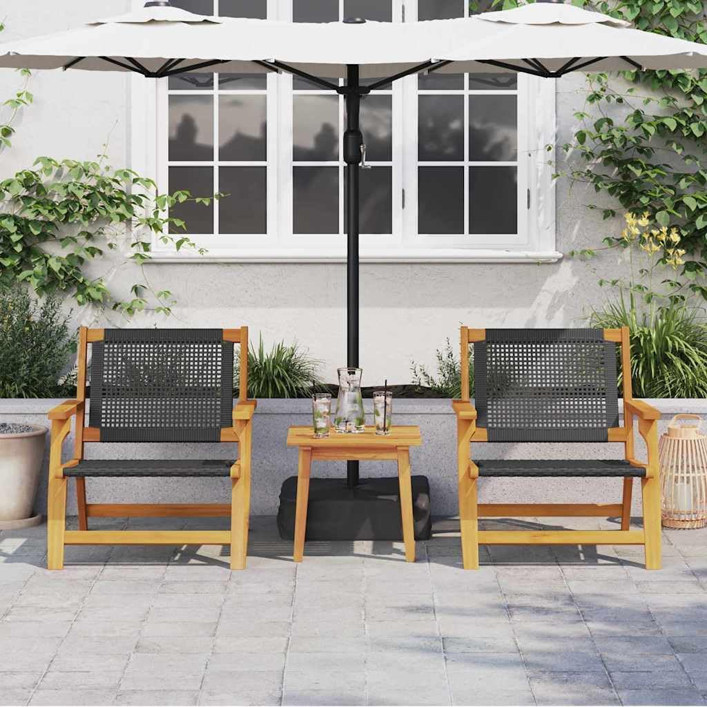 KTHLBRH - Ensemble table et 2 chaises de jardin - Bois massif acacia résistant avec accoudoirs pour terrasse-Nestuphut