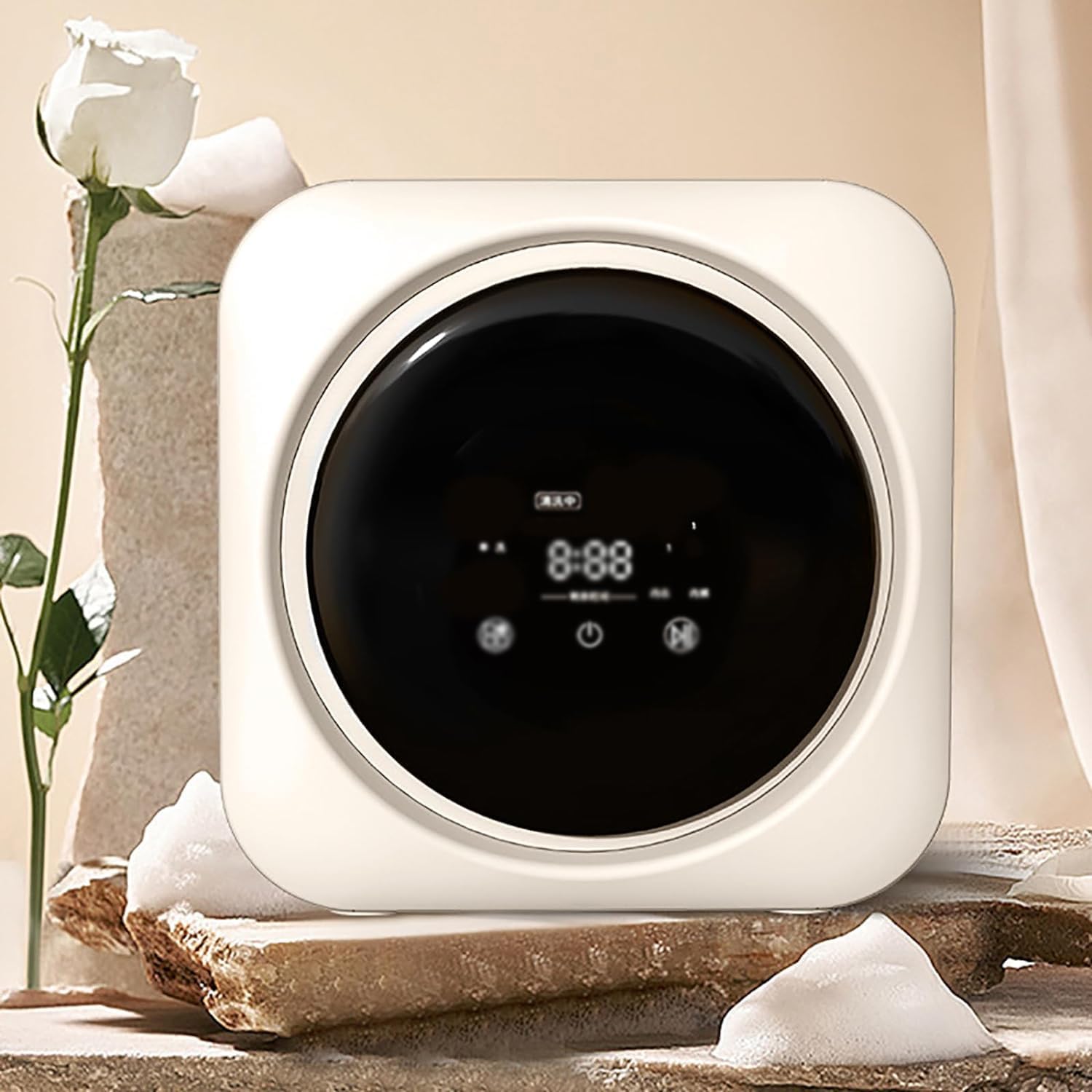Mini machine à laver séchante 3,5 L - sèche linge automatique 170 W - baril intérieur acier inoxydable faible bruit - charge frontale Energy Star 220 volts-Nestuphut