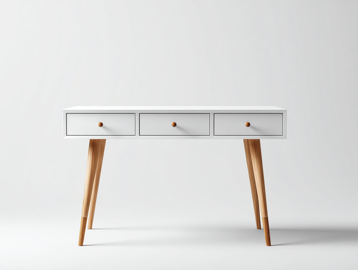 Schreibtisch-Holz-MDF-120 x 54 x 76 cm-Weiß-Natur-Moderner Stil-Casagetio