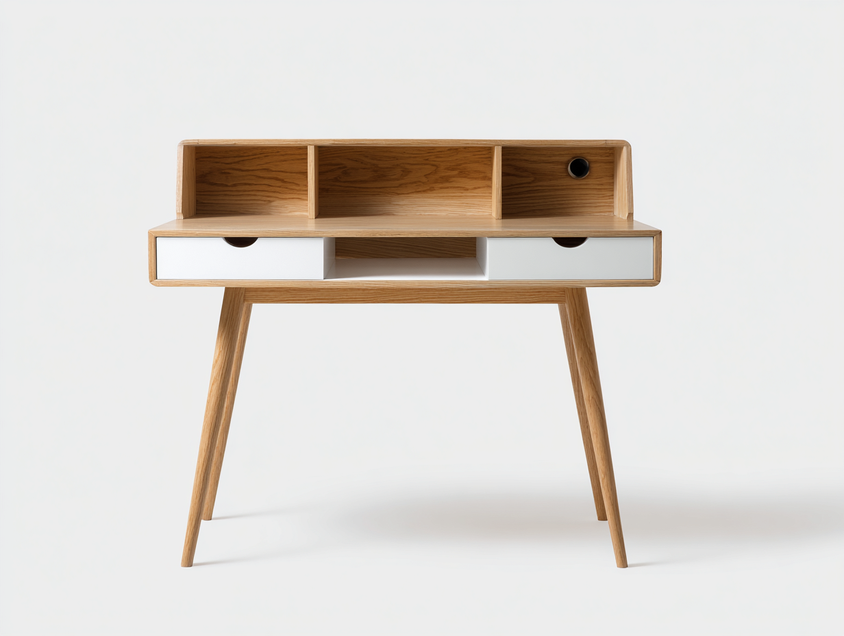 Schreibtisch-Holz-MDF-102 x 56 x 91 cm-Natur-Weiß-Moderner Stil-Casagetio