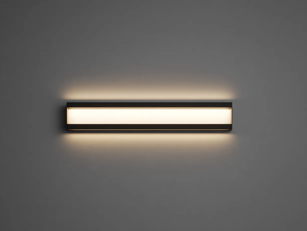 Aplique de pared LED 60x8x6 cm - negro mate y blanco - formato lineal - diseño minimalista