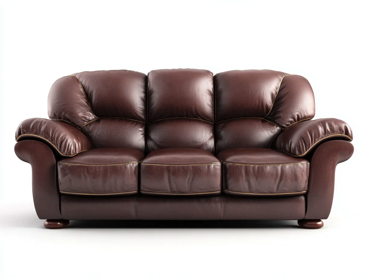 Divano a 3 posti - pelle - 246x102x94 cm - marrone scuro - stile classico elegante-Oakgopad