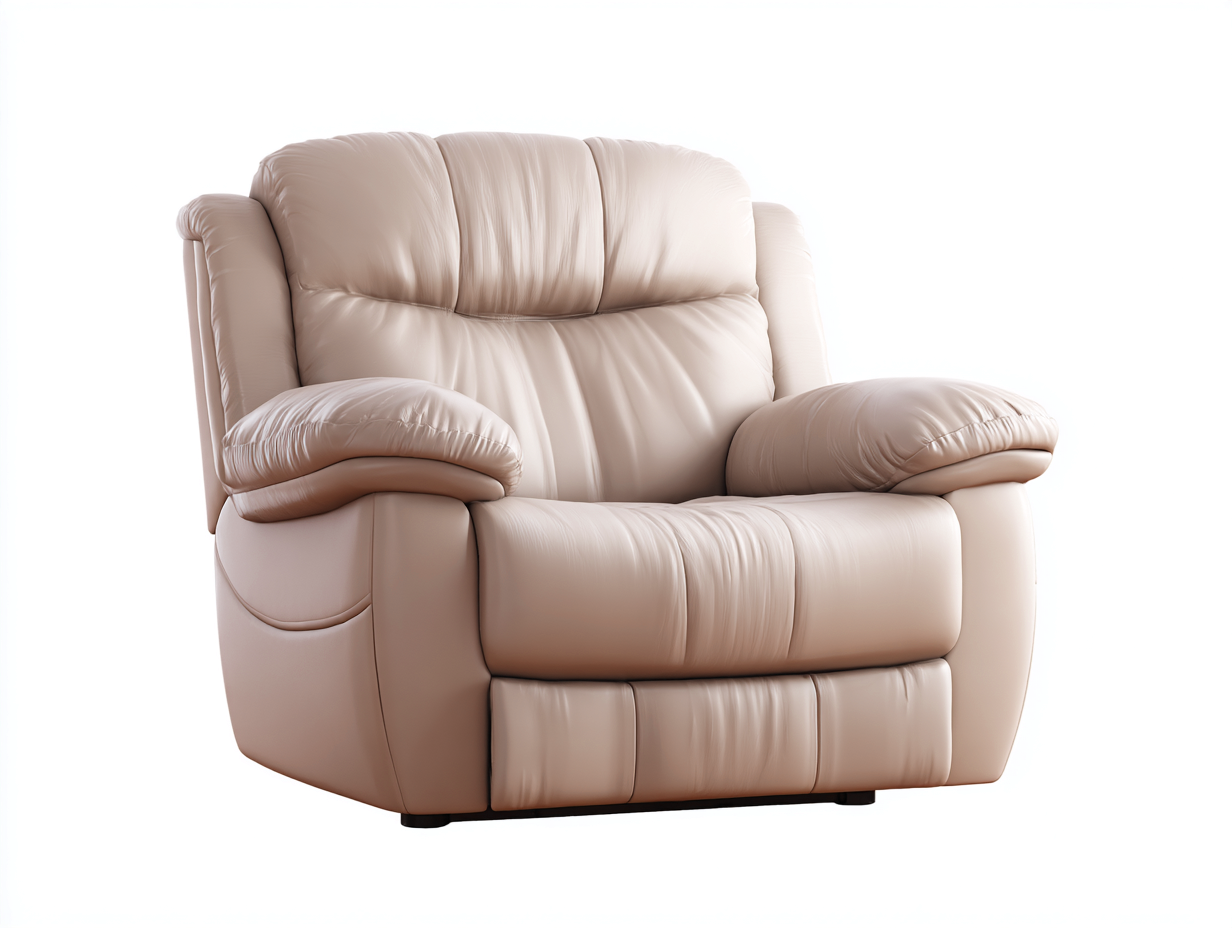 Poltrona reclinabile-Pelle sintetica-95 x 100 x 107 cm-Beige chiaro-Stile moderno-Oakgopad