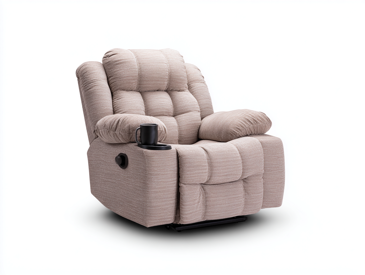Poltrona reclinabile-Tessuto-91 x 97 x 109 cm-Beige-Stile moderno-Oakgopad
