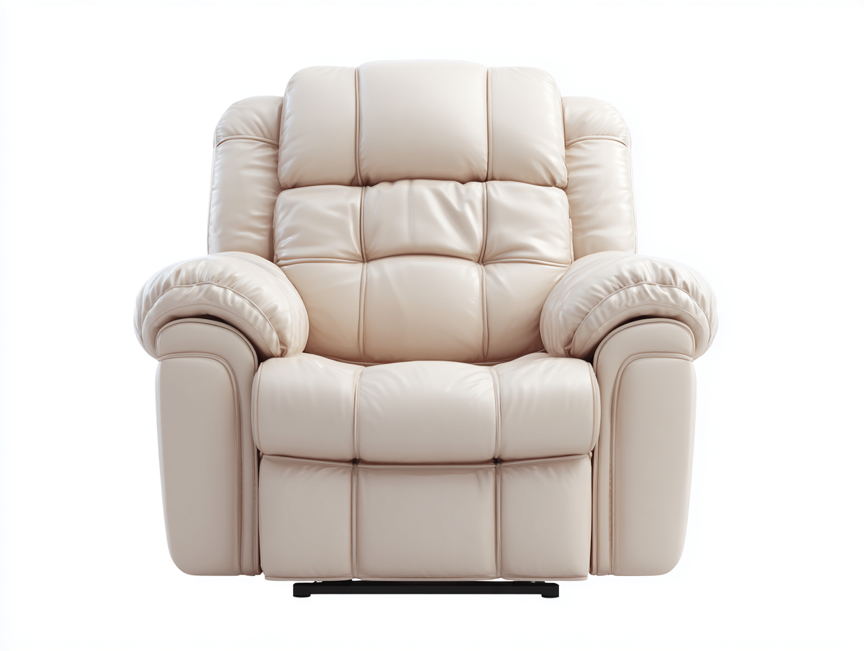 Poltrona reclinabile-Pelle sintetica-93 x 99 x 108 cm-Beige chiaro-Stile moderno-Oakgopad
