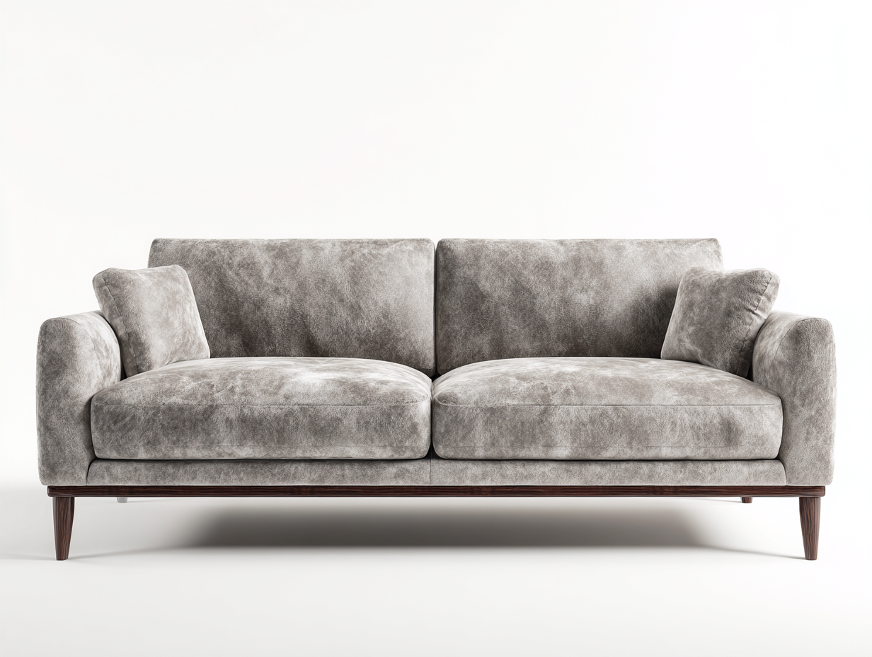 Divano a due posti - tessuto-legno - 172x92x86 cm - grigio chiaro - stile moderno-Oakgopad
