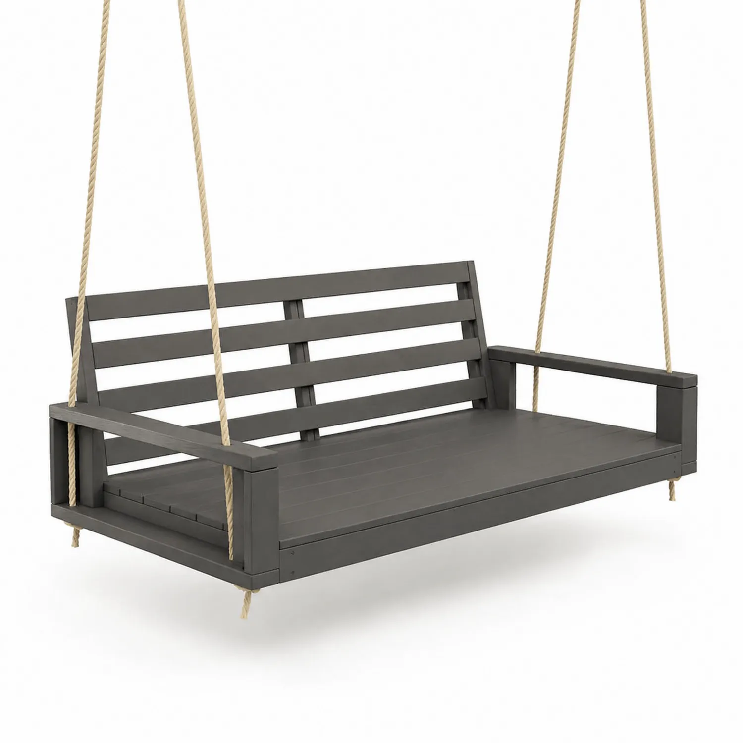 Columpio de Madera para 2 Personas Gris 150 cm-Solveronest