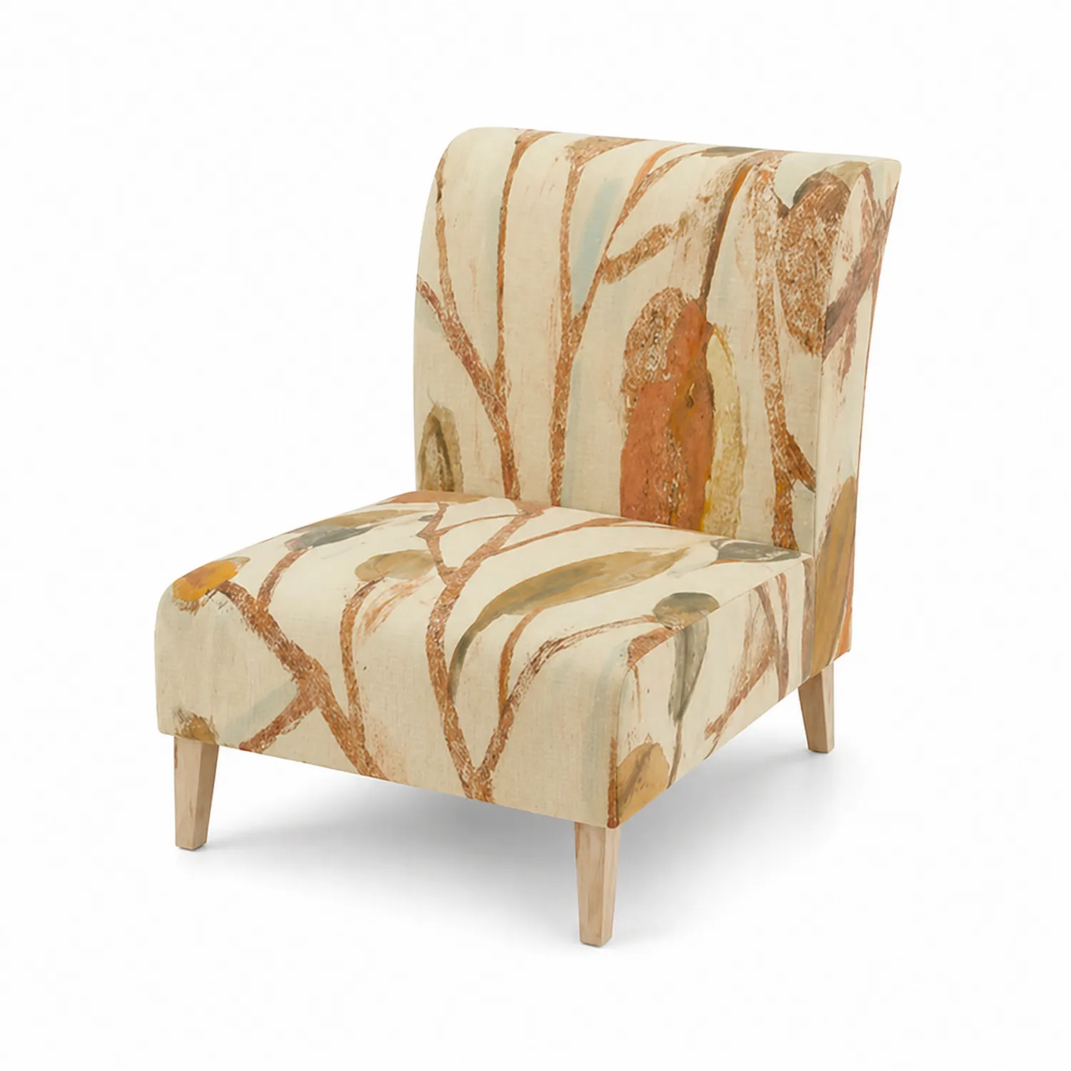 Silla de Algodón con Patas de Madera de Caucho-Solveronest