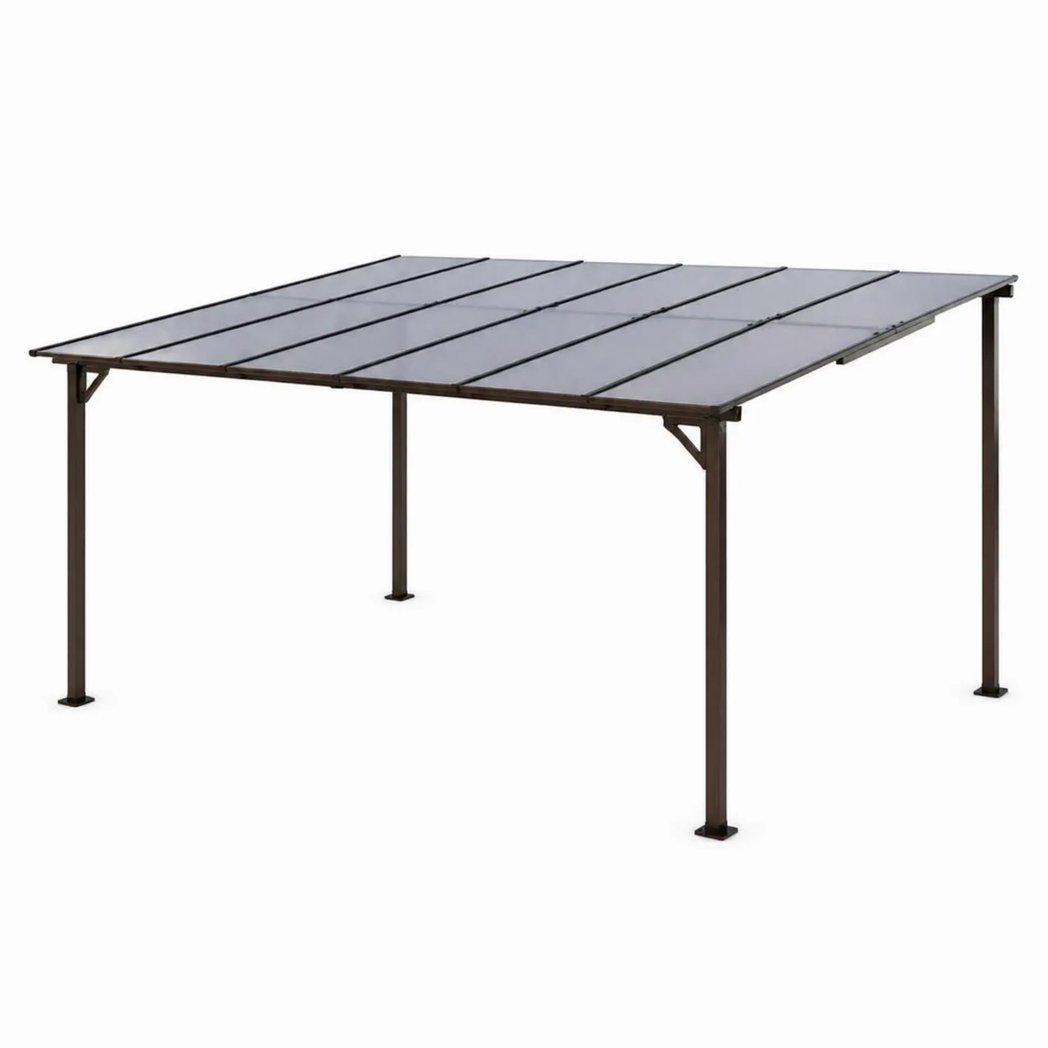 Pérgola de Aluminio con Techo de Policarbonato Gris 300x300 cm-Solveronest