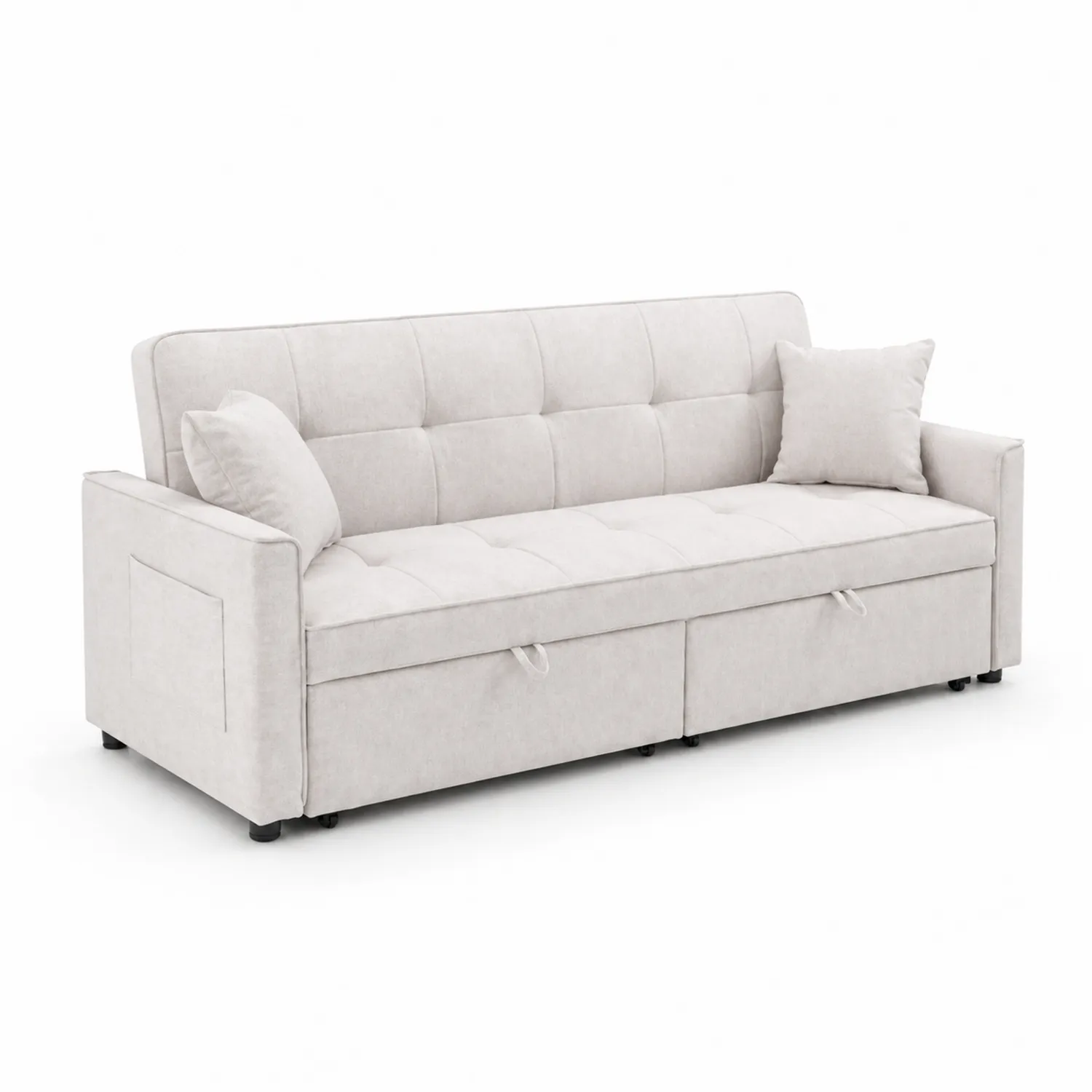 Sofá cama de tela con almacenaje 210x90x85 cm-Solveronest