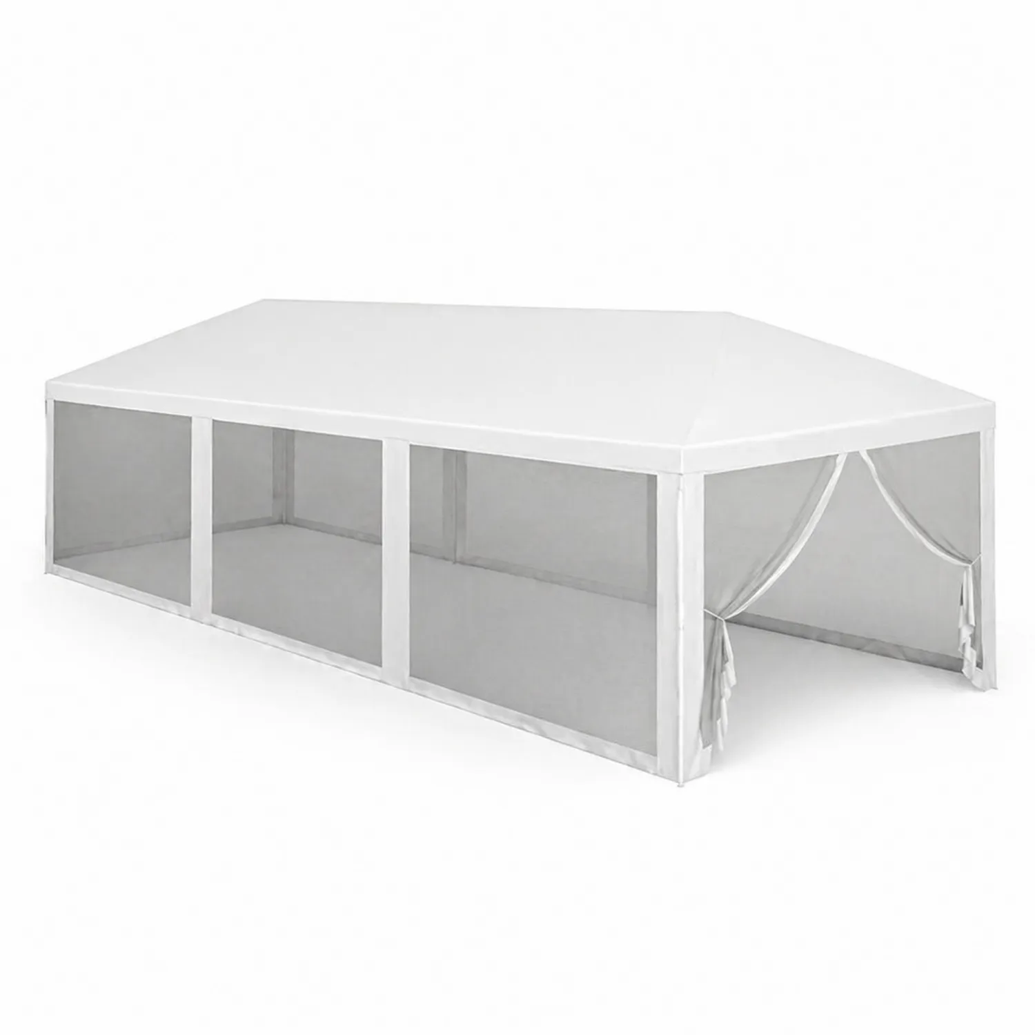 Carpa de Poliéster Blanca 600x300 cm Estructura de Acero-Solveronest