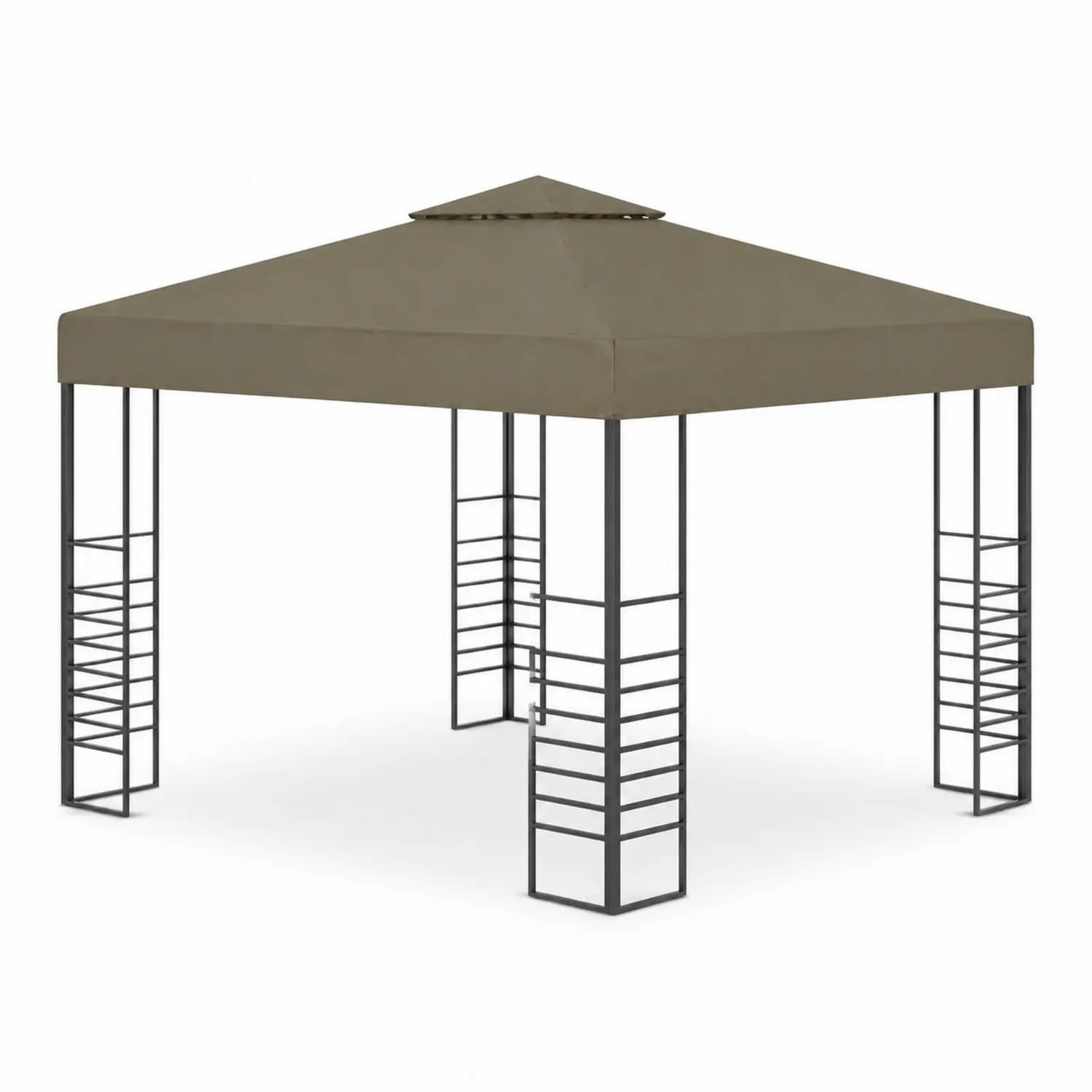 Pabellón de Jardín Metal y Poliéster 3x3m Marrón-Solveronest