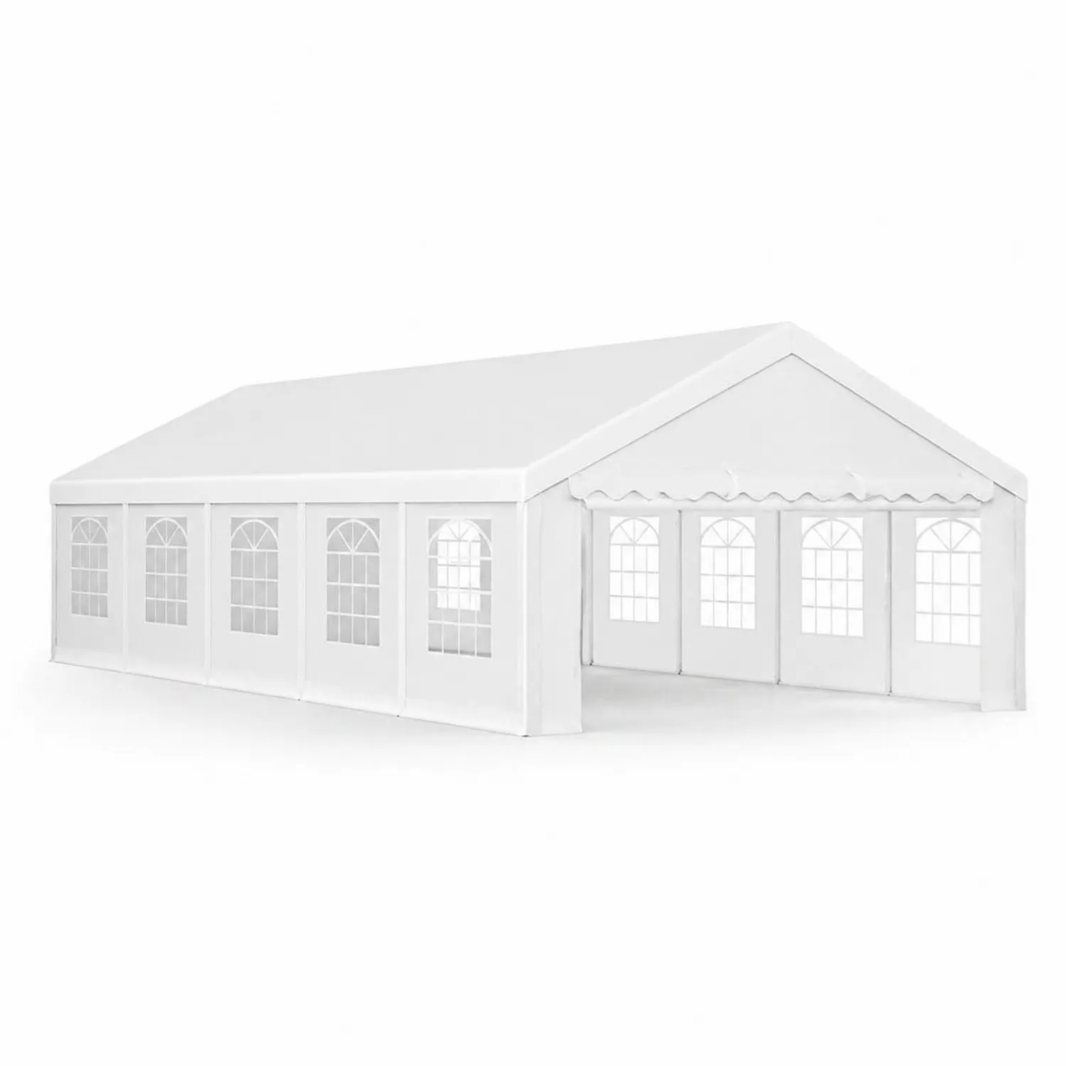 Carpa de PVC de 6x12m Blanca con Ventanas-Solveronest