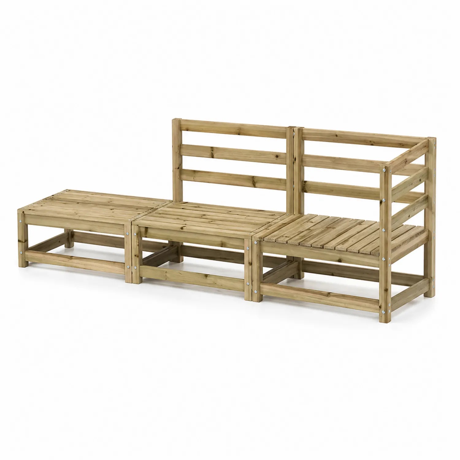 Conjunto de Sofás de Jardín de Madera de Pino-Solveronest